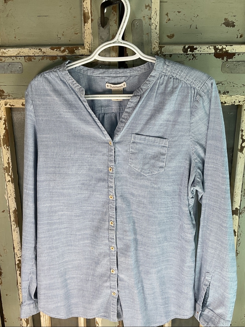 Ruff Hewn Light Blue Button-Down Blouse